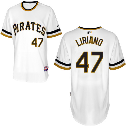 Francisco Liriano #47 MLB Jersey-Pittsburgh Pirates Men's Authentic Alternate White Cool Base Baseball Jersey